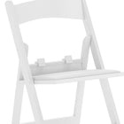 Flash Furniture Kids White Resin Folding Chair with White Vinyl Padded Seat-Waterproof Detachable Seat