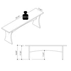 Manhattan Comfort Coney 53.14" Mid-Century Modern Dining Bench - White - Set of 2-550 Lb. Weight Capacity