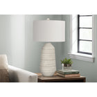 Monarch Specialties 33" H Contemporary Table Lamp - Ivory / Cream Shade / Cream Ceramic-A convenient 3-way rotary switch supports a single bulb of maximum voltage to 100w/120v (not included), allowing you to easily adjust the lighting to the ambiance and illumination desired