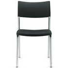 Offices to Go Dori 2 Armless Stacking Chair - Black-Strong welded steel frame in Chrome finish