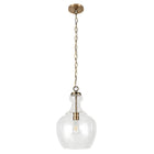 Hudson&Canal Verona 11" Wide Pendant with Glass Shade - Brass/Clear-Mid-century modern design for your entryway, foyer, or kitchen