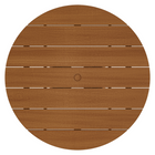 Modway Lane 47" Round Outdoor Teak Wood Dining Table - Natural-Protective Floor Pads