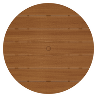 Modway Lane 47" Round Outdoor Teak Wood Dining Table - Natural-Protective Floor Pads