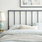 Modway Tatum Metal King Headboard - Grey-Spindle Detail