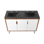 Modway Energize 48" Double Sink Bathroom Vanity - Cherry/White/Black-Fixtures Not Included