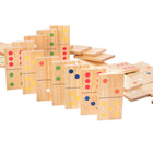 Triumph Pine Wood 28-Piece Lawn Domino Set-COLOR CODED - Dominoes feature varnish finished and colour-coded pips