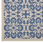 Modway Ariana Vintage Floral Trellis Indoor/Outdoor Area Rug - 5 ft W x 8 ft L - Blue/Beige-100% Soft Polypropylene