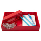 Jam Paper Stackable Half Desk Trays - Red-JAMs Organizer Tray is fashioned from durable, sturdy plastic that has a smooth, lacquer-like finish