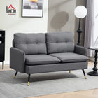 HOMCOM 55" Loveseat Sofa with Tufted Back - Dark Grey-Fits in the living room, college dorm, home office, or bedroom  