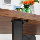 HOMCOM Dining Table with Wave-edged Tabletop & Steel Legs for Kitchen - Rustic Brown-Colours: Rustic Brown, Black