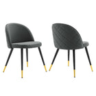 Modway Cordial Dining Chairs - Grey - 2 Pack-Retro Modern Dining Side Chairs