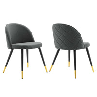 Modway Cordial Dining Chairs - Grey - 2 Pack-Retro Modern Dining Side Chairs