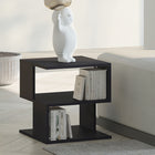 HOMCOM Side Table with Storage - Black-Constructed with particle board for long lasting use 