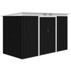 Outsunny Galvanized Steel Garden Tool Storage Shed - 9' x 4' - Grey-Spacious design for storing outdoor tools, equipment, and gardening gear 