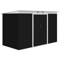 Outsunny Galvanized Steel Garden Tool Storage Shed - 9' x 4' - Grey-Spacious design for storing outdoor tools, equipment, and gardening gear 