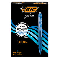 BIC Gelocity Gel Pens - Retractable - 0.7mm - Blue - 24 Pack-Smooth-writing gel pen perfect for any occasion