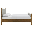 Modway Maven Queen Size Fabric Upholstered Platform Bed - Wheat Walnut-Kiln-Dried Wood