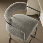 Modway Huron Curved Back Fabric and Metal Counter Stool - Silver Wheat-Padded Seat and Backrest