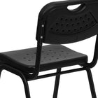 Flash Furniture HERCULES Series Black Plastic Stack Chair with Open Back & Black Frame - 5 Pack-Limited Lifetime Warranty on Frame