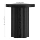 Hudson&Canal Olie Round Fluted Side Table - 20" W - Black Grain-Clean with a soft, dry cloth and no harsh chemicals or abrasive cleaning materials