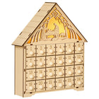 HOMCOM Christmas Advent Calendar with Countdown Drawers - Bible Characters - Natural Wood-2-in-1 design, Christmas advent calendar and Xmas decoration 