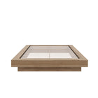 Nexera Marconi Platform Bed Frame - Queen Size - Brown Oak-Sleek Minimalist Design: Modern Oak platform bed crafted from engineered wood for contemporary elegance