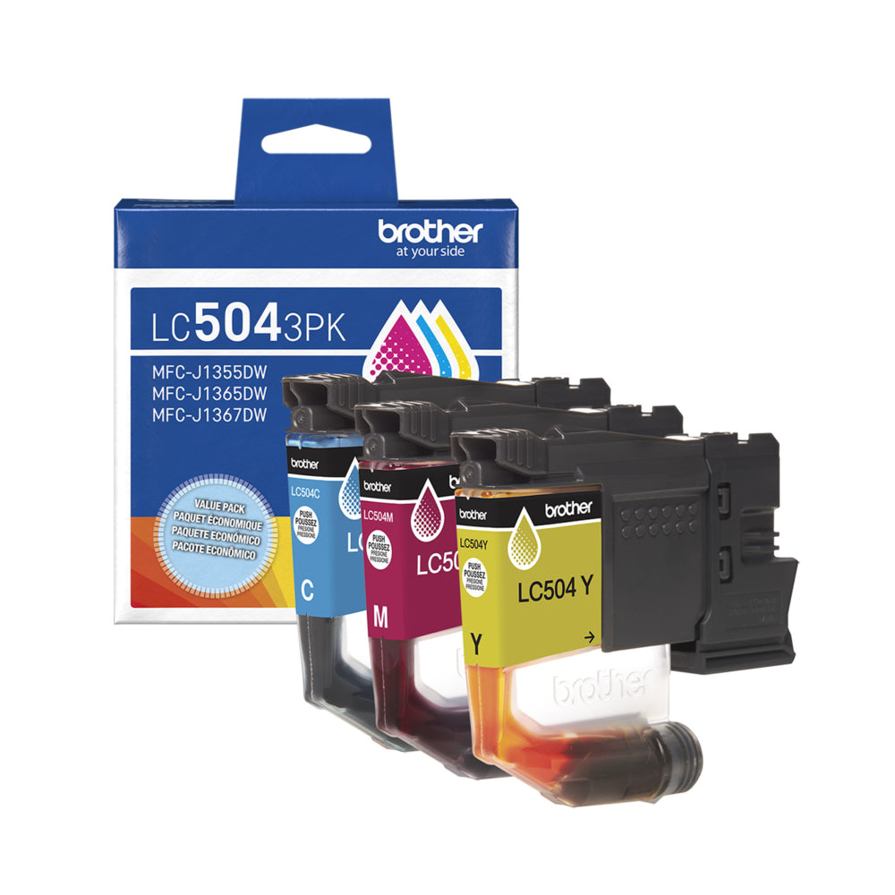 Brother Genuine LC504 3-Piece Ink Cartridge Set - Standard Yield