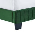 Modway Celine Channel Tufted Performance Velvet Full Bed - Emerald-Solid Wood Legs