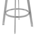Armen Living Capri 26" Counter Height Modern Swivel Bar Stool in Metal & Slate Grey Faux Leather-7