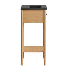Modway Zaire 18" Bathroom Vanity - Natural/Black-Ceramic Sink Basin