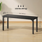 HOMCOM 70.9" Large Computer Desk - Black-Triangular connection design provides reliable support for long-term use
