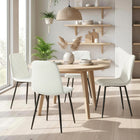 HOMCOM Dining Chairs with Metal Legs - Cream White - Set of 4-Colour: Cream White;