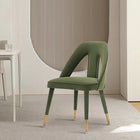 Manhattan Comfort Neda 20.87" Modern Velvet Upholstered Dining Chair - Olive Green-Frame Made of High Quality Elm Wood with Metal Brushed Gold Tips for Fashion and Durability
