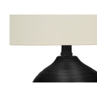 Monarch Specialties 17" H Transitional Table Lamp - Black Ceramic / Ivory / Cream Shade-Assembled dimensions: 9.5 in. L x 9.5 in. W x 16.5 in. H. base: 6.5 in. L x 6.5 in. W x 7.5 in. H. shade: 9.5 in. L x 9.5 in. W x 8 in. H