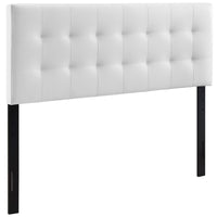 Modway Lily Upholstered Vinyl Full Headboard - White-Elegantly tufted headboard