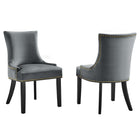 Modway Marquis Performance Velvet Dining Chairs - Grey - 2 Pack-Solid Wood Frame