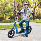 HOMCOM Adjustable Kids Pro Stunt Scooter Street Bike Bicycle Ride On - Blue-Wide textured foot deck helps to maintain balance