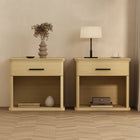 Manhattan Comfort Clifford Traditional 1-Drawer Nightstand - Natural Oak-9
