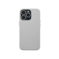 General Supply Goods + Co Vegan Leather Case with Metallic Buttons and MagSafe Compatible for iPhone 13/13 Pro - Silver Grey-Compatible with iPhone 13/13 Pro