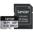 Lexar Professional SILVER PLUS microSDXC Memory Card - 256GB - Silver-150MB/s max write speed ensures stutter-free videos