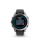 Garmin fēnix E - AMOLED Outdoor Recreation/Adventure Watches - 47 mm - Stainless Steel with Black Silicone Band-7