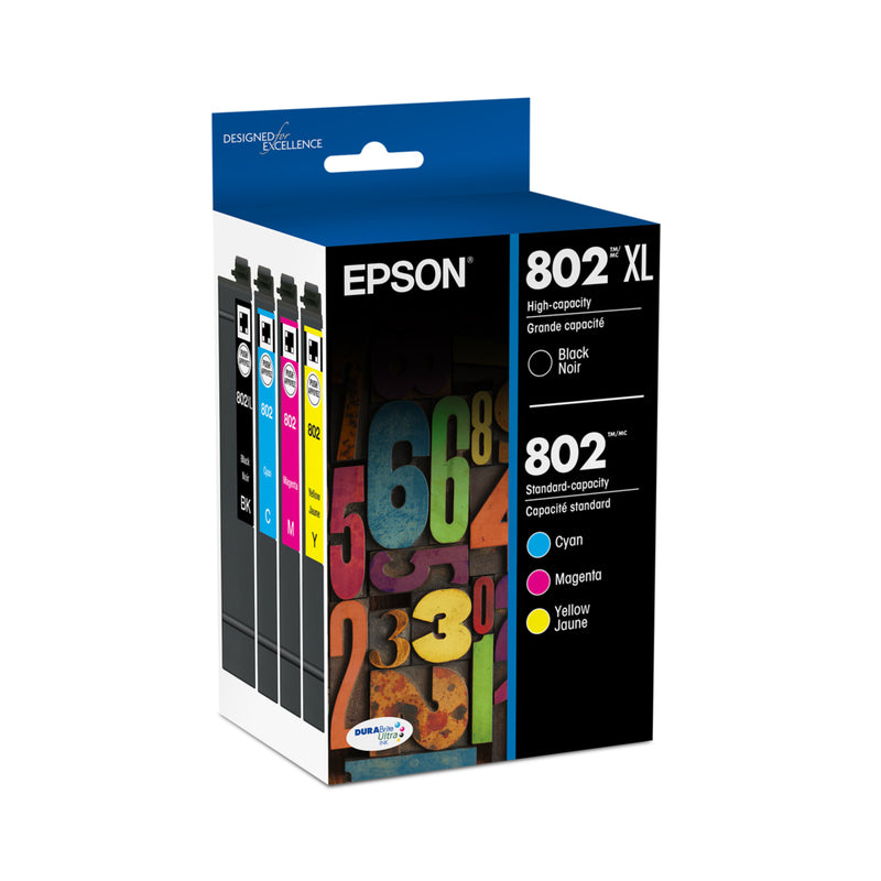Epson 802 Ink Cartridge Combo Pack - High Capacity Black/Standard