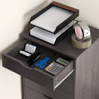 Vinsetto Mobile Letter/A4 Filing Cabinet with Drawers & Wheels - Grey-Assembly is required