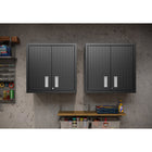 Manhattan Comfort Fortress Modern Garage Cabinet 2-Piece Set - 30" W x 30.3" H - Charcoal Grey-Includes 2 Doors and 1 Adjustable Shelf
