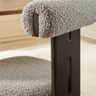 Modway Torian Boucle Fabric Dining Chair - Wenge Taupe - Set of 2-Rolled Backrest Pillow for Support