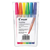 Pilot Spotliter Chisel Tip Pen-Style Highlighters - Assorted Colours - 6 Pack-Chisel tip offers both fine and broad highlighting