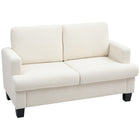 HOMCOM 54.3" Loveseat Sofa with Cushions - Cream White-Soft, plush chenille texture for a comfortable seating experience