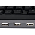 Adesso Multimedia USB Keyboard with Built-In Hub - Black-Wired USB for stable and reliable performance