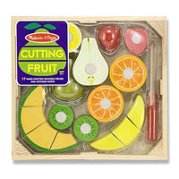 Melissa & Doug Cutting Fruit Set - Wooden Play Food -Pieces store in attractive wooden crate