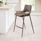 Zuo Desi Counter Stool - Brown/Walnut - Set of 2-Dimensions: 20.7" L x 20.3" W x 35.6" H